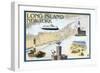 Long Island, New York - Nautical Chart-Lantern Press-Framed Art Print