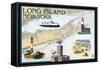 Long Island, New York - Nautical Chart-Lantern Press-Framed Stretched Canvas