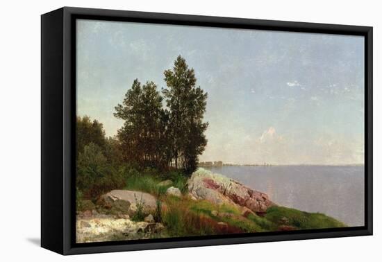 Long Island Sound at Darien-John Frederick Kensett-Framed Stretched Canvas