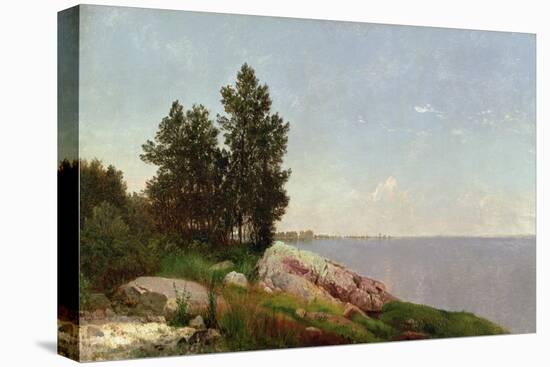 Long Island Sound at Darien-John Frederick Kensett-Stretched Canvas