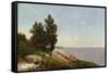 Long Island Sound at Darien-John Frederick Kensett-Framed Stretched Canvas