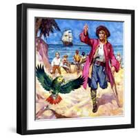 Long John Silver and His Parrot-McConnell-Framed Giclee Print