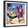 Long John Silver and His Parrot-McConnell-Framed Giclee Print