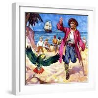 Long John Silver and His Parrot-McConnell-Framed Giclee Print