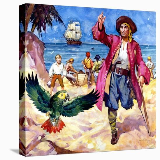Long John Silver and His Parrot-McConnell-Stretched Canvas
