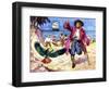 Long John Silver and His Parrot-James Edwin Mcconnell-Framed Giclee Print