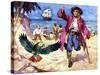 Long John Silver and His Parrot-James Edwin Mcconnell-Stretched Canvas