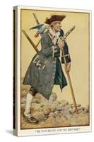 Long John Silver with His Parrot on His Shoulder-Monro S. Orr-Stretched Canvas