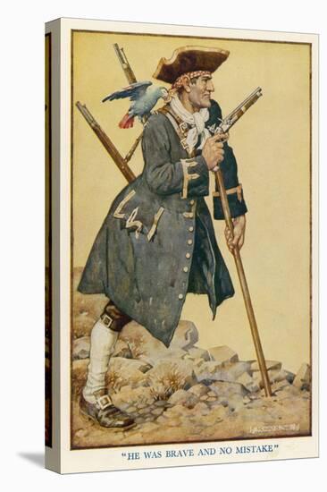 Long John Silver with His Parrot on His Shoulder-Monro S. Orr-Stretched Canvas