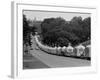 Long Line of Airstream Trailers Wait for Parking Space at a Campground During a Trailer Rally-Ralph Crane-Framed Photographic Print