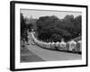 Long Line of Airstream Trailers Wait for Parking Space at a Campground During a Trailer Rally-Ralph Crane-Framed Photographic Print