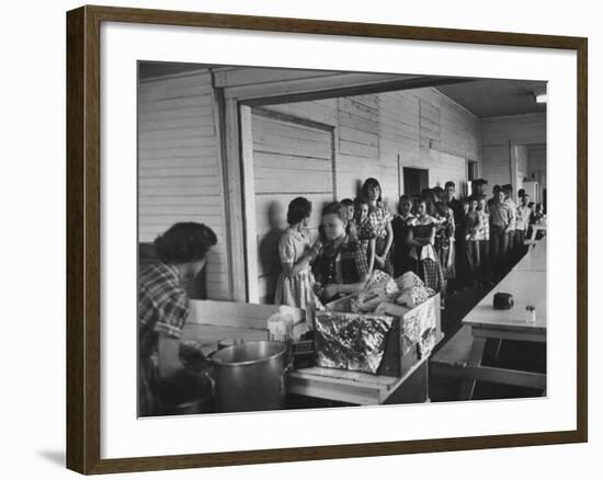 Long Line of Children Preparing to Receive their Free Lunches at the Rives Elementary School-John Dominis-Framed Photographic Print