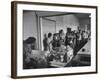 Long Line of Children Preparing to Receive their Free Lunches at the Rives Elementary School-John Dominis-Framed Photographic Print