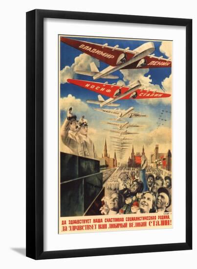 Long Live Our Happy Socialist Motherland, 1935-Gustav Klutsis-Framed Giclee Print