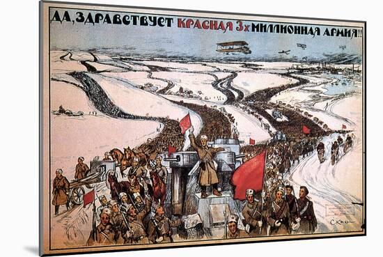Long Live the 3-Million-Man Red Army, c.1919-Alexander Apsit-Mounted Giclee Print