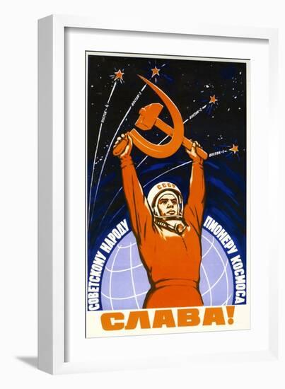 Long Live the Soviet People and its Pioneers-null-Framed Premium Giclee Print