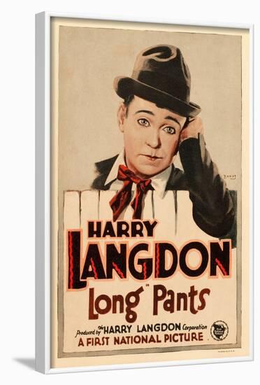 LONG PANTS, Harry Langdon on window card, 1927.-null-Framed Art Print