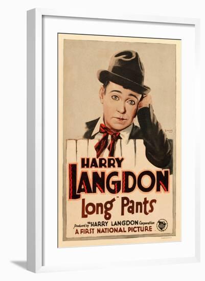 LONG PANTS, Harry Langdon on window card, 1927.-null-Framed Art Print