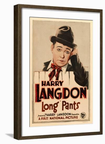 LONG PANTS, Harry Langdon on window card, 1927.-null-Framed Art Print