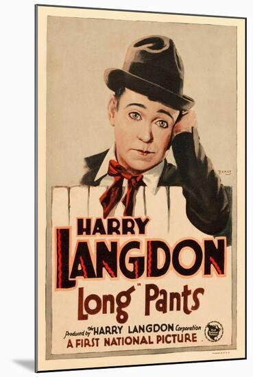 LONG PANTS, Harry Langdon on window card, 1927.-null-Mounted Art Print