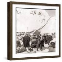 Long Ribbon of Miners Bound For the Klondike Gold Fields Climbing over the Chilcoot Pass, in 1898-null-Framed Photo