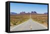 Long Road Leading into the Monument Valley, Arizona, United States of America, North America-Michael Runkel-Framed Stretched Canvas