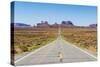 Long Road Leading into the Monument Valley, Arizona, United States of America, North America-Michael Runkel-Stretched Canvas