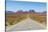 Long Road Leading into the Monument Valley, Arizona, United States of America, North America-Michael Runkel-Stretched Canvas