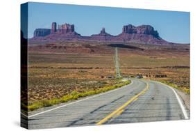 Long Road Leading into the Monument Valley, Arizona, United States of America, North America-Michael Runkel-Stretched Canvas