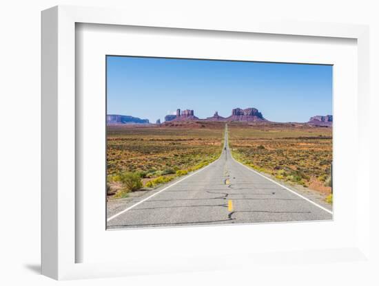 Long Road Leading into the Monument Valley, Arizona, United States of America, North America-Michael Runkel-Framed Photographic Print