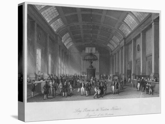'Long Room in the Custom House. Payment of the Customs', c1841-Henry Melville-Stretched Canvas