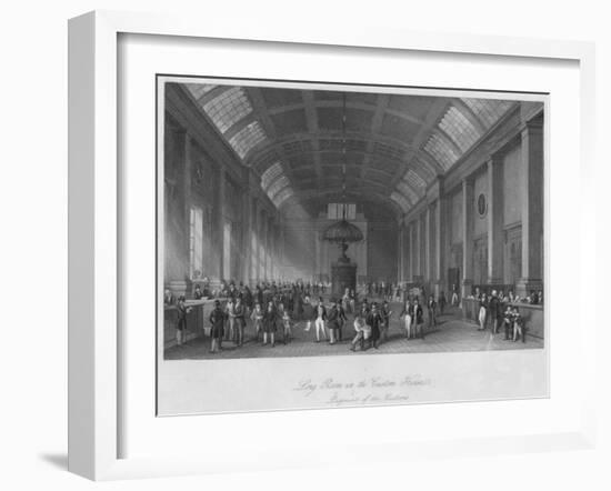 'Long Room in the Custom House. Payment of the Customs', c1841-Henry Melville-Framed Giclee Print