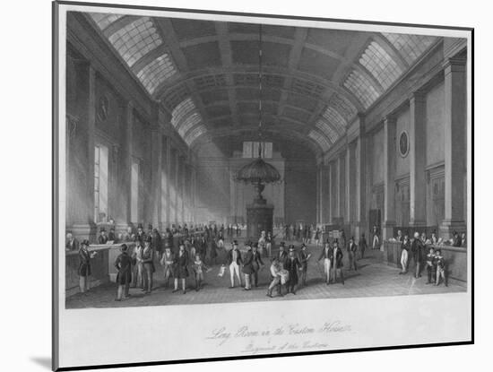 'Long Room in the Custom House. Payment of the Customs', c1841-Henry Melville-Mounted Giclee Print