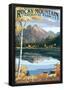 Long's Peak and Bear Lake - Rocky Mountain National Park-null-Framed Poster