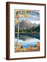 Long's Peak and Bear Lake - Rocky Mountain National Park-null-Framed Poster