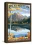 Long's Peak and Bear Lake - Rocky Mountain National Park-null-Framed Poster