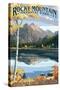 Long's Peak and Bear Lake - Rocky Mountain National Park-Lantern Press-Stretched Canvas