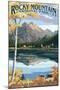 Long's Peak and Bear Lake - Rocky Mountain National Park-Lantern Press-Mounted Art Print