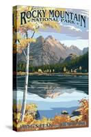 Long's Peak and Bear Lake - Rocky Mountain National Park-Lantern Press-Stretched Canvas