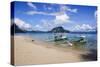 Long Sandy Beach in the Bacuit Archipelago, Palawan, Philippines, Southeast Asia, Asia-Michael Runkel-Stretched Canvas