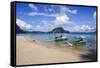 Long Sandy Beach in the Bacuit Archipelago, Palawan, Philippines, Southeast Asia, Asia-Michael Runkel-Framed Stretched Canvas