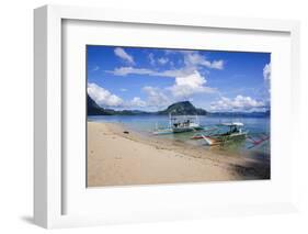 Long Sandy Beach in the Bacuit Archipelago, Palawan, Philippines, Southeast Asia, Asia-Michael Runkel-Framed Photographic Print