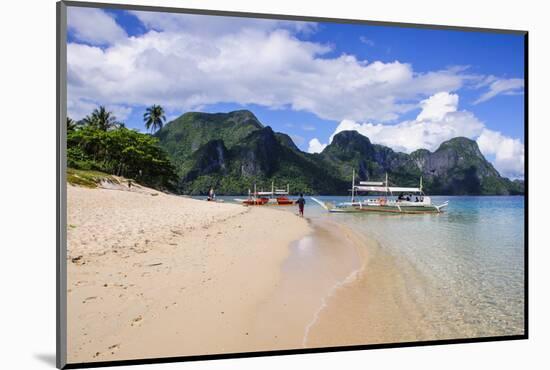 Long Sandy Beach in the Bacuit Archipelago, Palawan, Philippines, Southeast Asia, Asia-Michael Runkel-Mounted Photographic Print