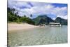Long Sandy Beach in the Bacuit Archipelago, Palawan, Philippines-Michael Runkel-Stretched Canvas