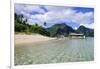 Long Sandy Beach in the Bacuit Archipelago, Palawan, Philippines-Michael Runkel-Framed Photographic Print