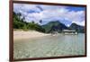 Long Sandy Beach in the Bacuit Archipelago, Palawan, Philippines-Michael Runkel-Framed Photographic Print