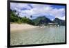 Long Sandy Beach in the Bacuit Archipelago, Palawan, Philippines-Michael Runkel-Framed Photographic Print