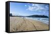 Long Sandy Hot Water Beach, Coromandel Coast, North Island, New Zealand, Pacific-Michael Runkel-Framed Stretched Canvas