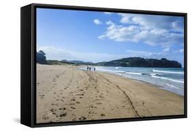 Long Sandy Hot Water Beach, Coromandel Coast, North Island, New Zealand, Pacific-Michael Runkel-Framed Stretched Canvas