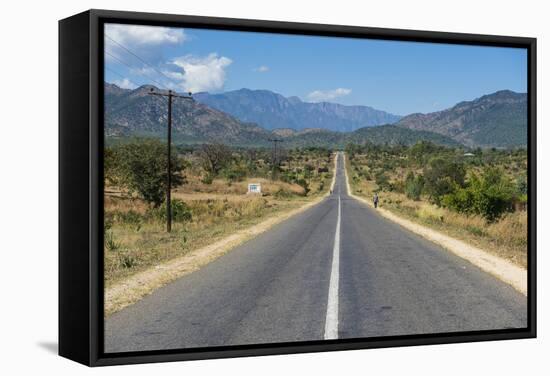 Long Straight Road in Central Malawi, Africa-Michael Runkel-Framed Stretched Canvas